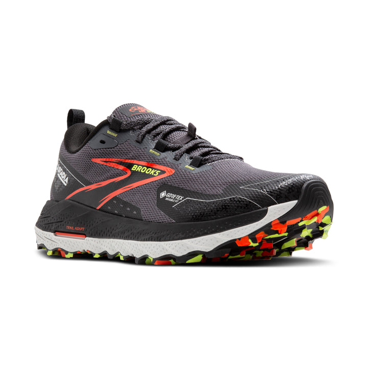 Men's Brooks Cascadia 18 GTX Color: Black Pearl/ Tomato  1