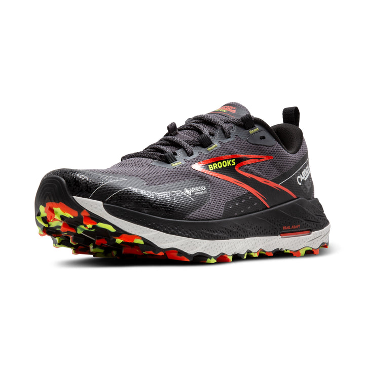 Men's Brooks Cascadia 18 GTX Color: Black Pearl/ Tomato  3