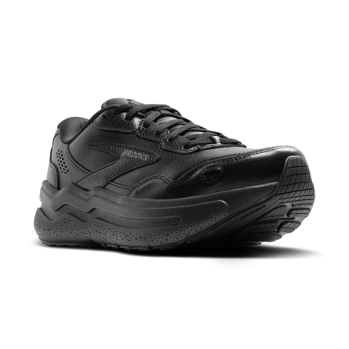 Men's Brooks Ghost Max 2 Leather Color: Black/Black (WIDE WIDTH) 1