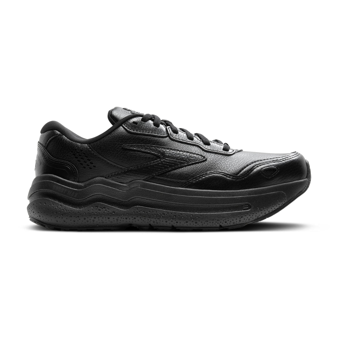 Men's Brooks Ghost Max 2 Leather Color: Black/Black (WIDE WIDTH) 2