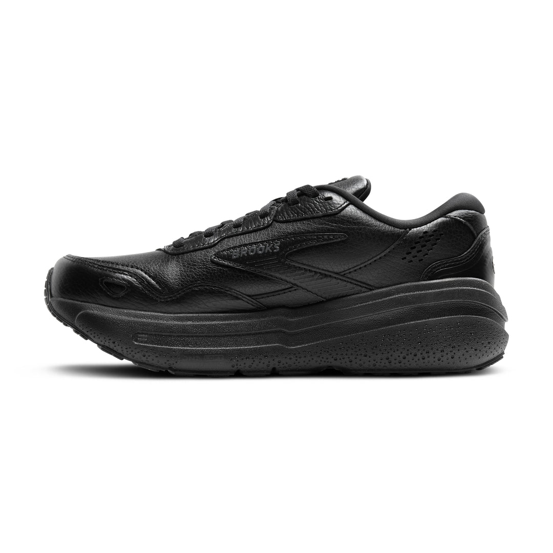 Men's Brooks Ghost Max 2 Leather Color: Black/Black (WIDE WIDTH) 3