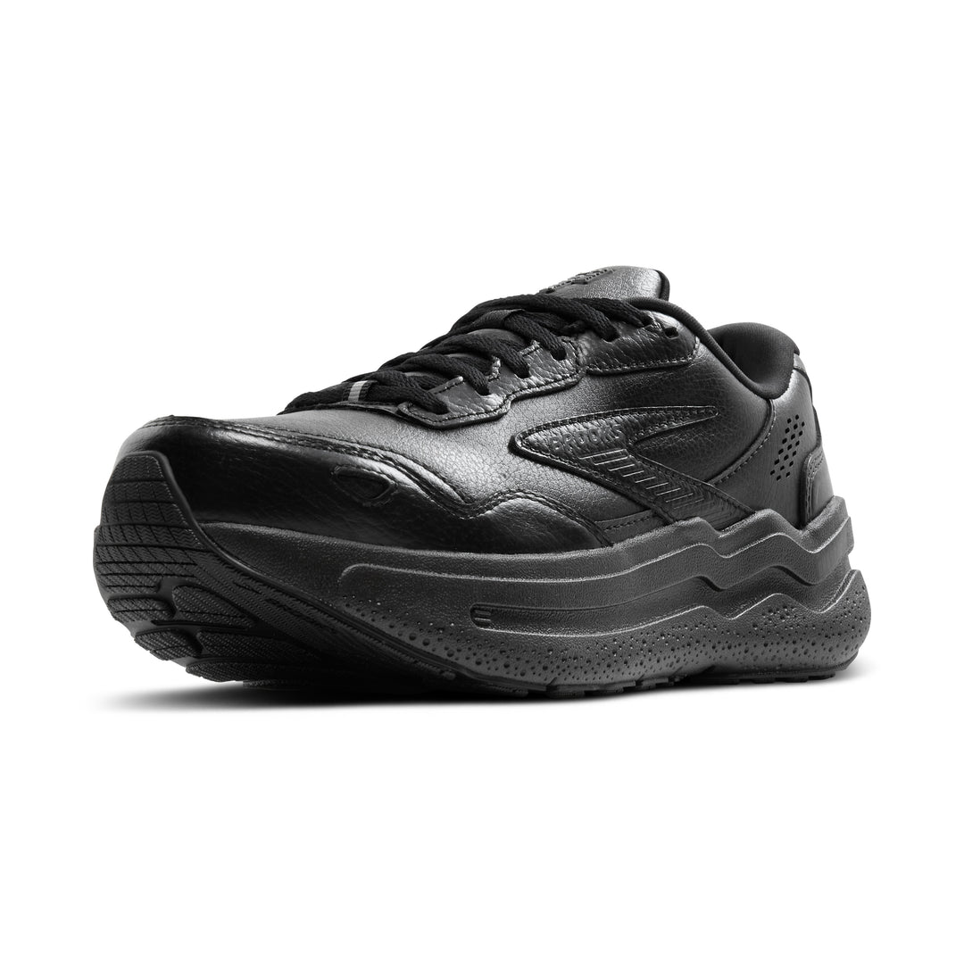 Men's Brooks Ghost Max 2 Leather Color: Black/Black (WIDE WIDTH) 6