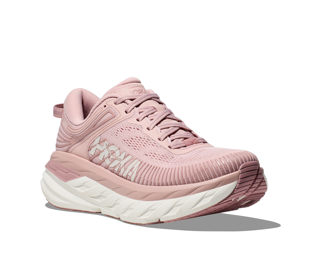 Women's Hoka Bondi 7 Color: Peach Whip / White (WIDE WIDTH) 1