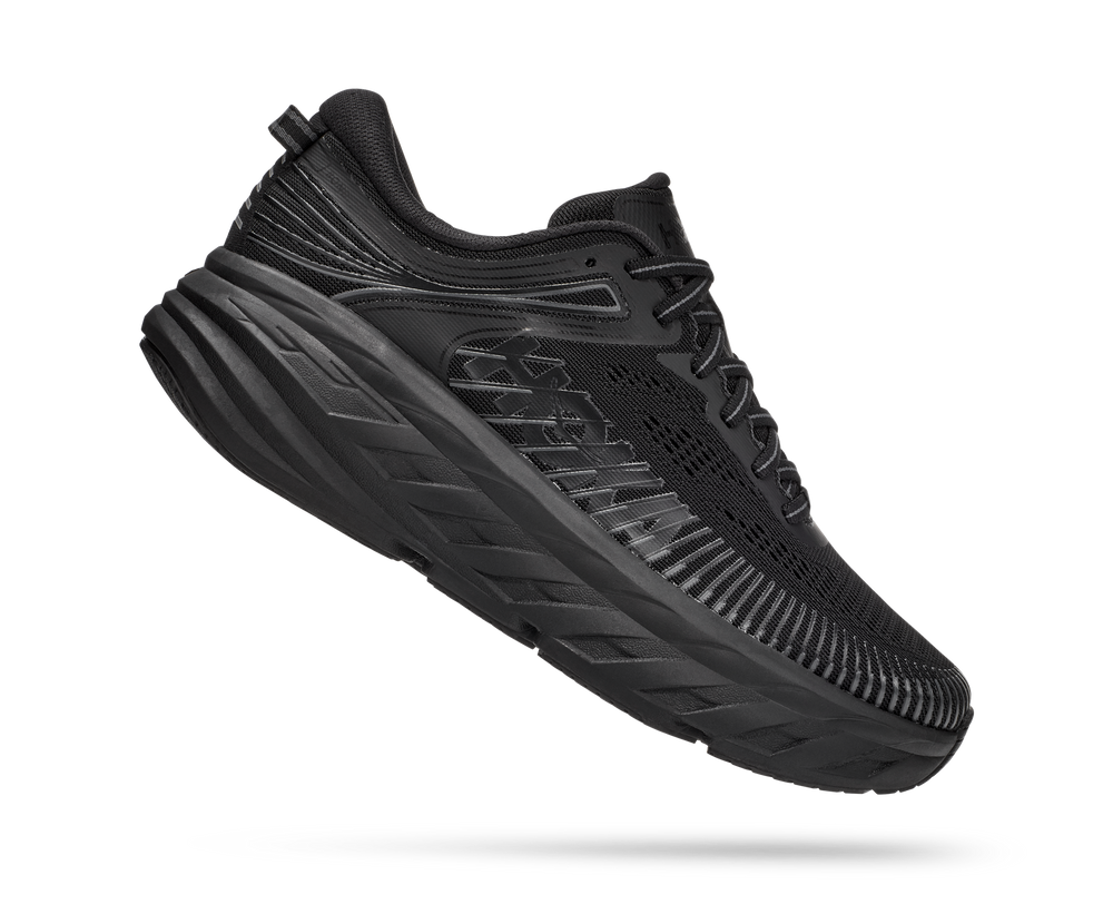 Women's Hoka Bondi 7 Color: Black/Black (WIDE WIDTH) 2