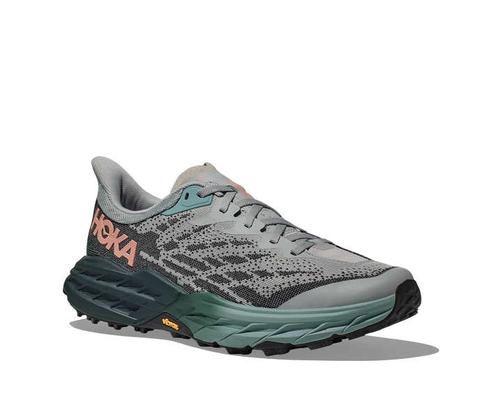 Women's Hoka Speedgoat 5 Color: Harbor Mist / Spruce (WIDE WIDTH)