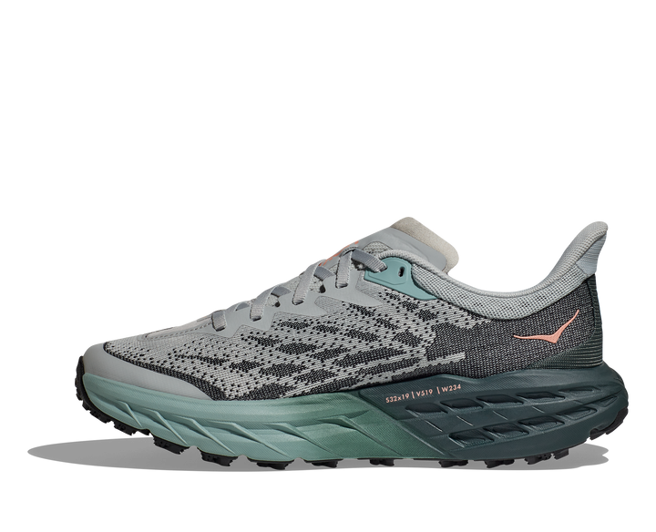 Women's Hoka Speedgoat 5 Color: Harbor Mist / Spruce (WIDE WIDTH)