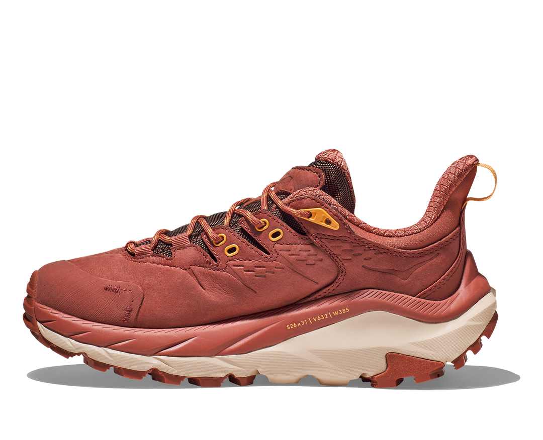 Women's Hoka Kaha 2 Low GTX Color: Hot Sauce / Shifting Sand