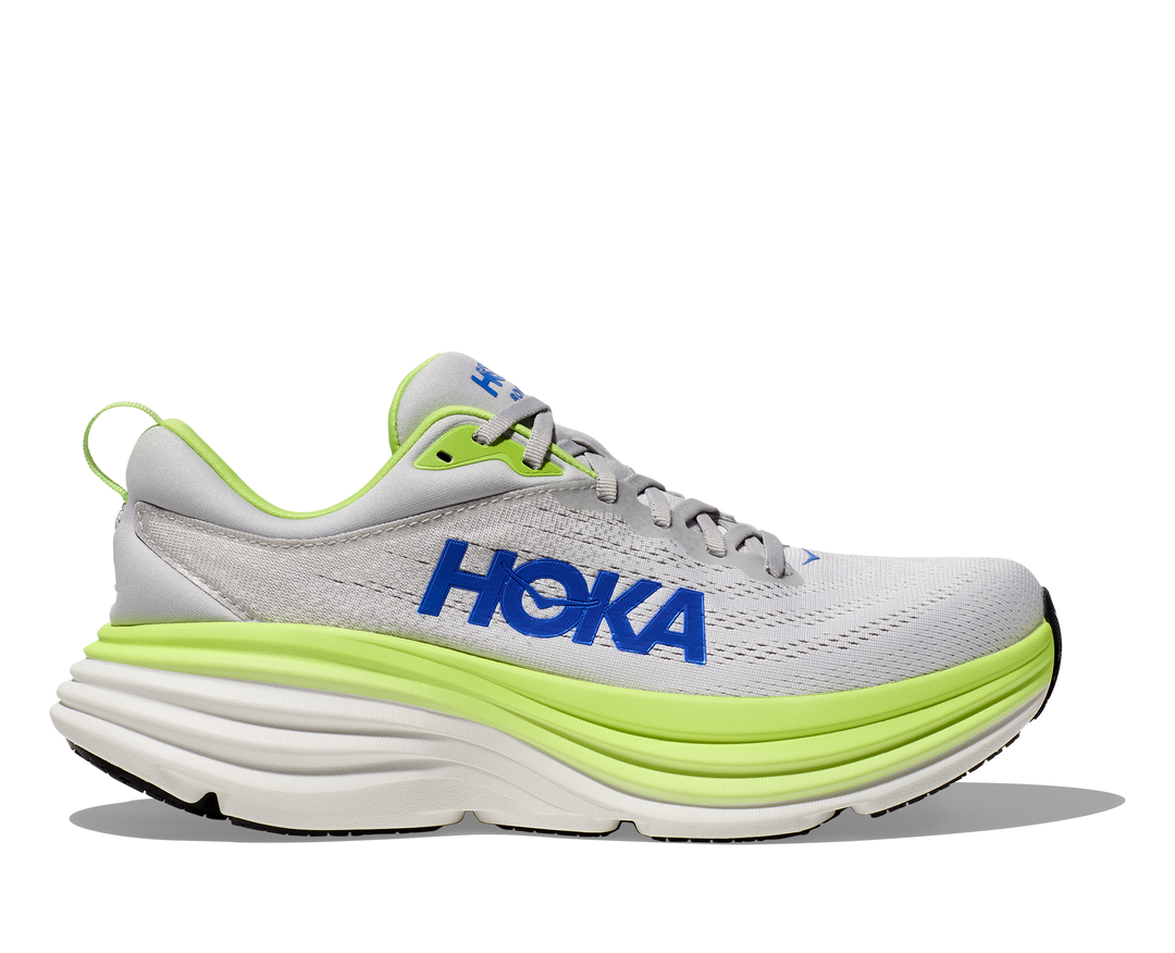 Men's Hoka Bondi 8 Color: Stardust/ Lettuce (WIDE WIDTH) 3