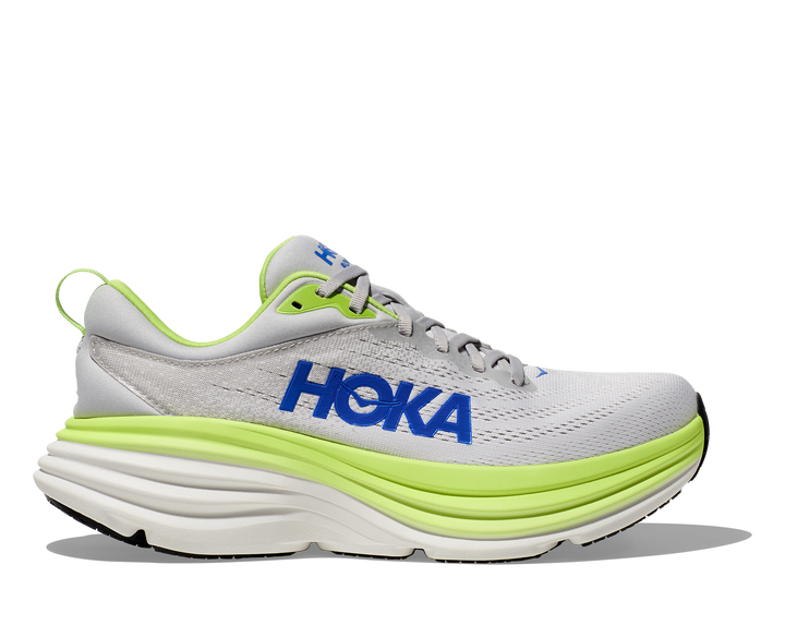 Men's Hoka Bondi 8 Color: Stardust/ Lettuce (WIDE WIDTH) 3