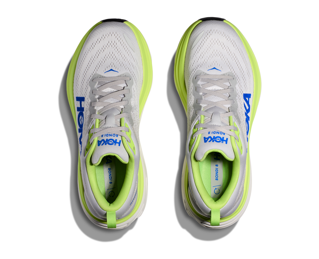 Men's Hoka Bondi 8 Color: Stardust/ Lettuce (WIDE WIDTH) 4