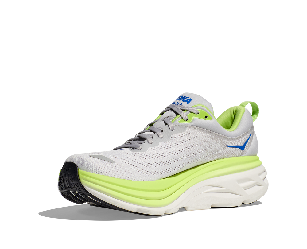 Men's Hoka Bondi 8 Color: Stardust/ Lettuce (WIDE WIDTH) 2