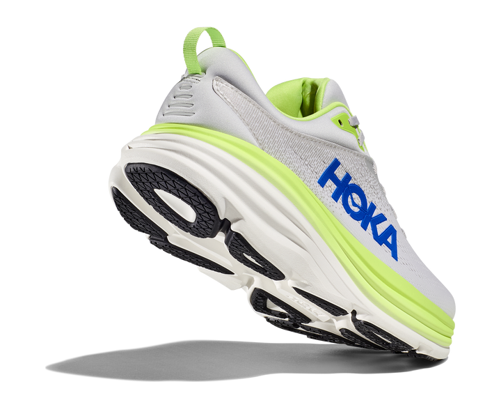 Men's Hoka Bondi 8 Color: Stardust/ Lettuce (WIDE WIDTH) 5