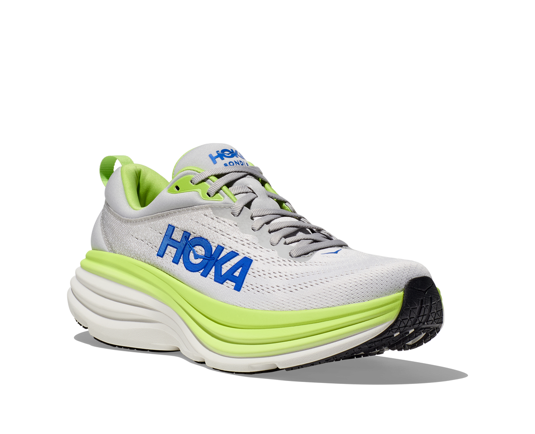 Men's Hoka Bondi 8 Color: Stardust/ Lettuce (WIDE WIDTH) 1