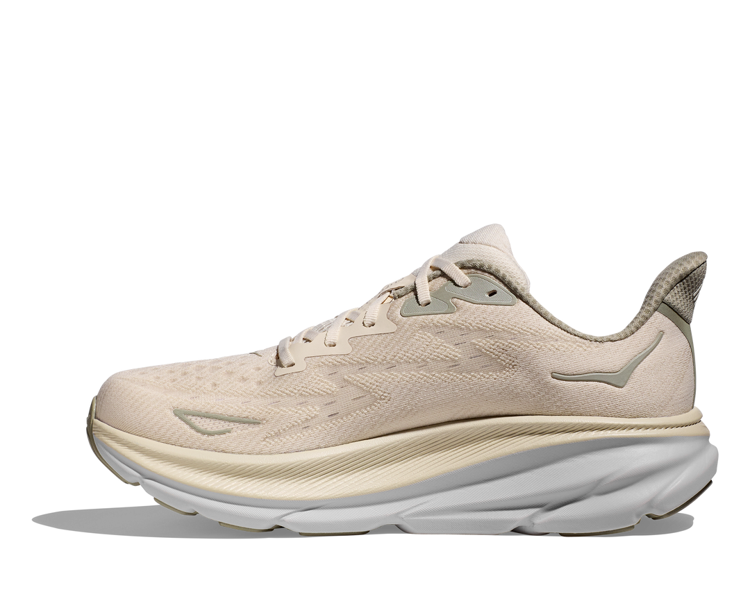 Men's Hoka Clifton 9 Color: Oat Milk / Barley (WIDE WIDTH) 8