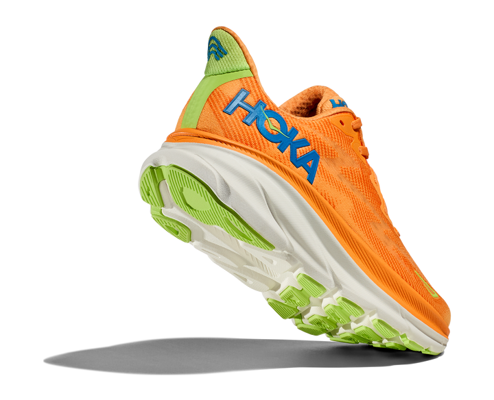 Men's Hoka Clifton 9 Color: Solar Flare/ Lettuce  5