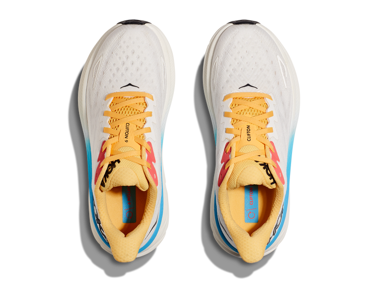 Women's Hoka Clifton 9 Color: Blanc / Swim Day  3