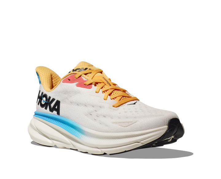 Women's Hoka Clifton 9 Color: Blanc / Swim Day  1