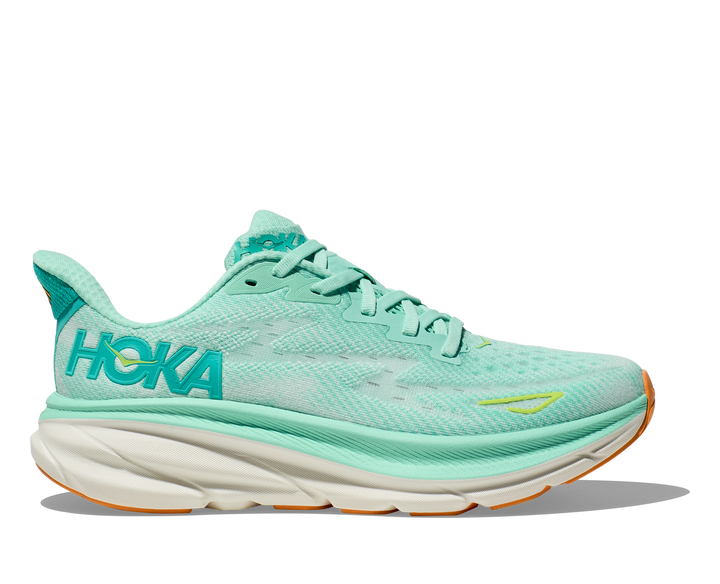 Women's Hoka Clifton 9 Color: Seafoam / Aqua Breeze 7