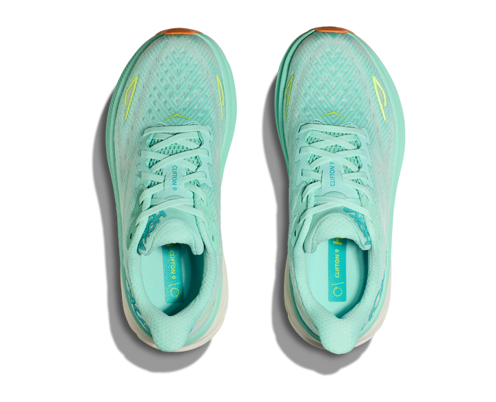 Women's Hoka Clifton 9 Color: Seafoam / Aqua Breeze 3