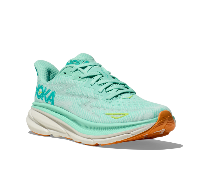 Women's Hoka Clifton 9 Color: Seafoam / Aqua Breeze 1