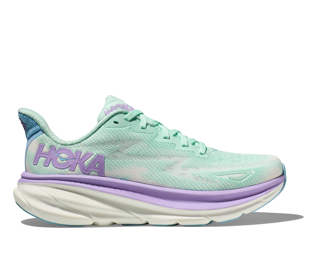 Women's Hoka Clifton 9 Color: Sunlit Ocean/Lilac Mist (WIDE WIDTH)