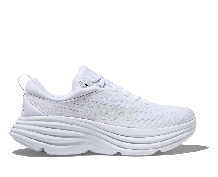 Women's Hoka Bondi 8 Color: White/White (WIDE WIDTH) 8