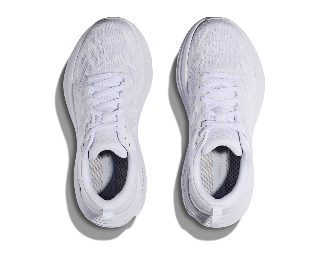 Women's Hoka Bondi 8 Color: White/White (WIDE WIDTH) 7