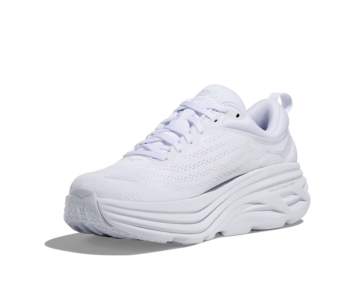 Women's Hoka Bondi 8 Color: White/White (WIDE WIDTH) 2