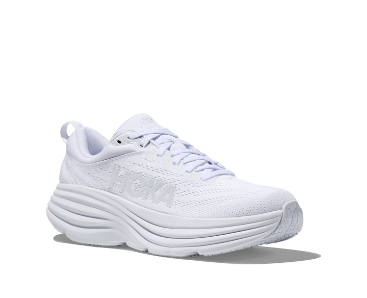 Women's Hoka Bondi 8 Color: White/White (WIDE WIDTH) 1