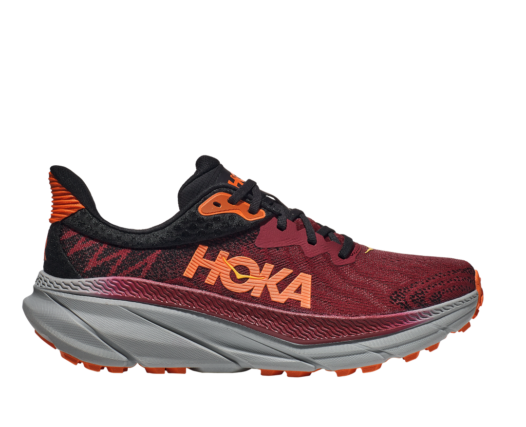 Men's Hoka Challenger 7 Color: Cabernet / Flame