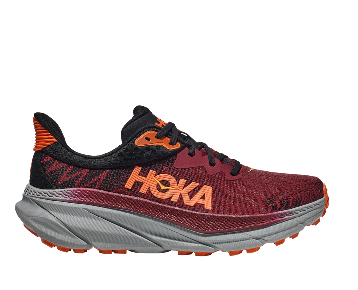 Men's Hoka Challenger 7 Color: Cabernet / Flame