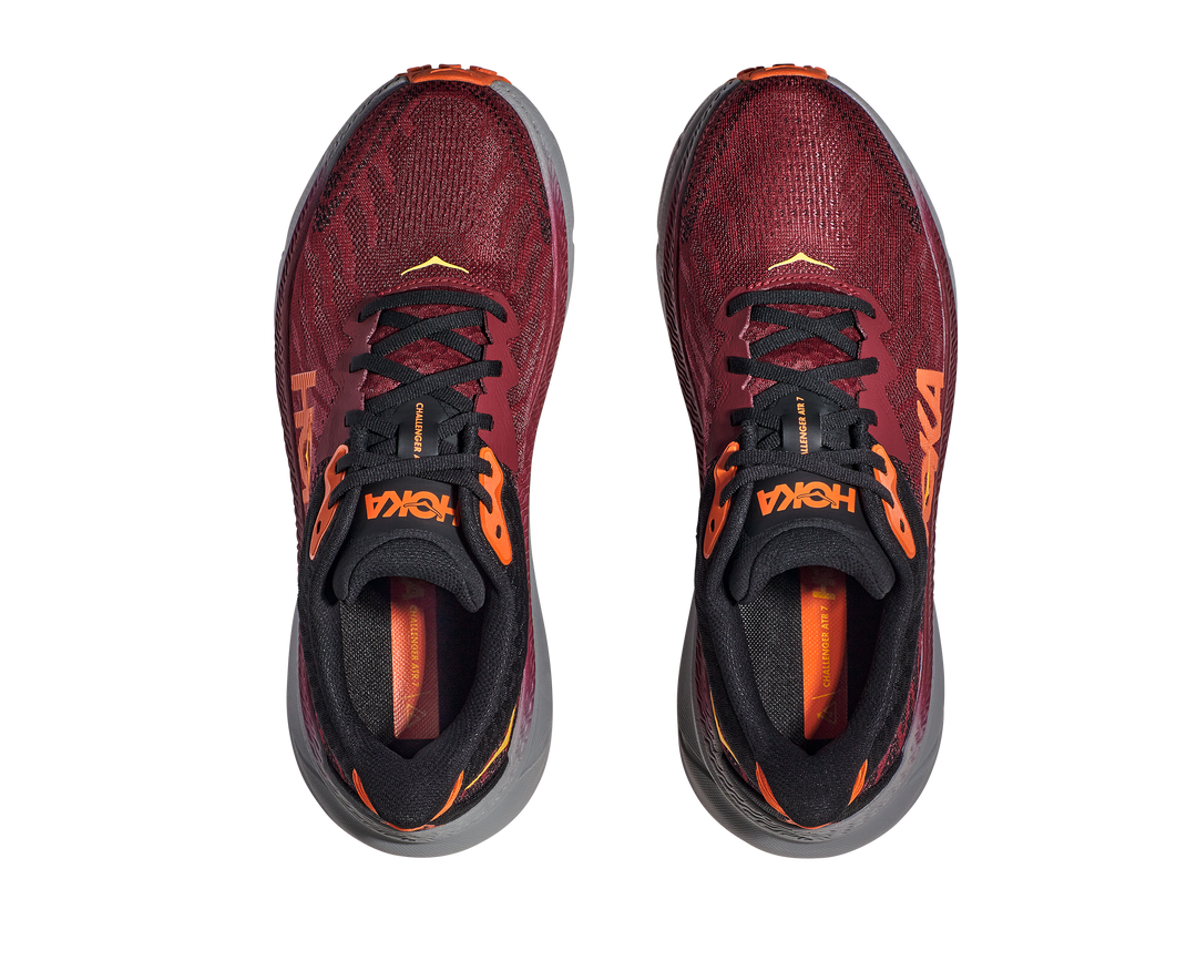 Men's Hoka Challenger 7 Color: Cabernet / Flame