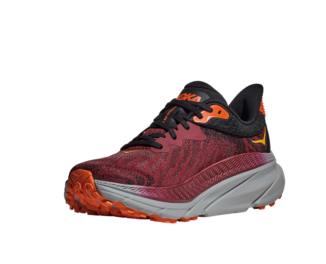 Men's Hoka Challenger 7 Color: Cabernet / Flame