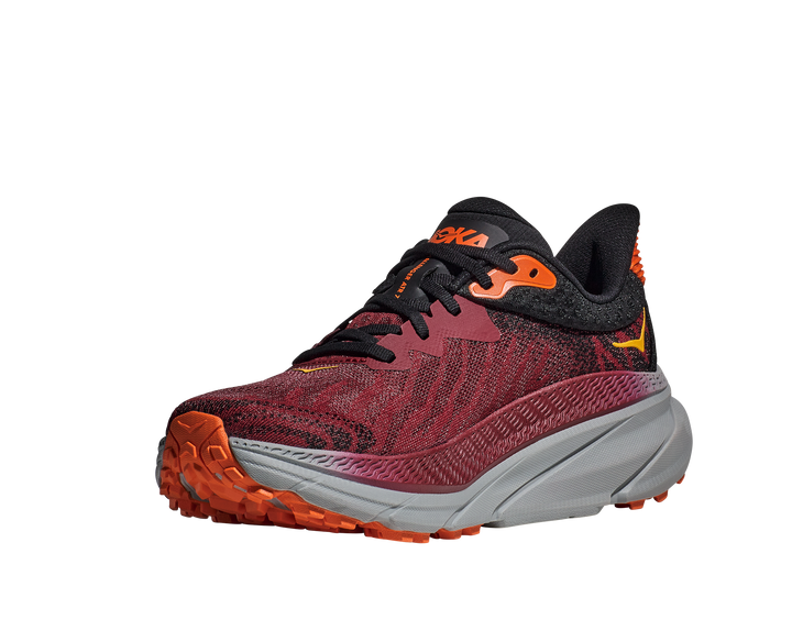 Men's Hoka Challenger 7 Color: Cabernet / Flame