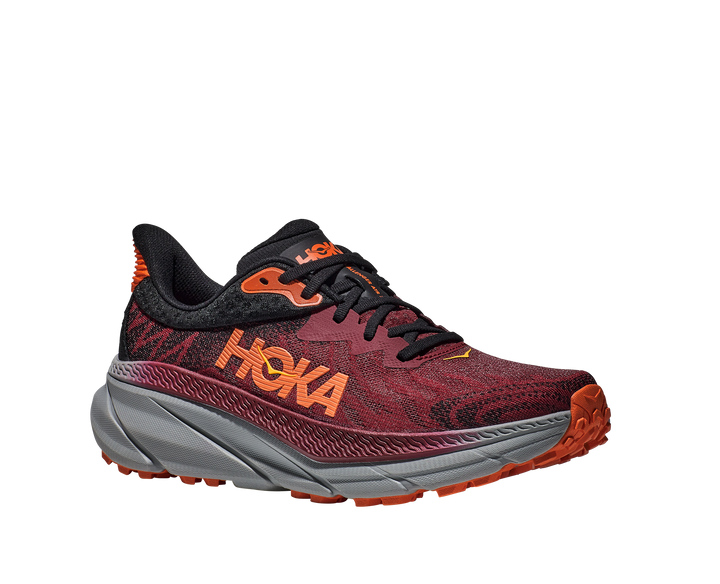 Men's Hoka Challenger 7 Color: Cabernet / Flame