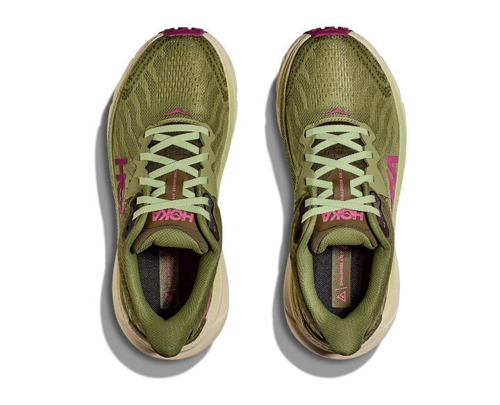 Women's Hoka Challenger 7 Color: Forest Floor/ Beet Root 4