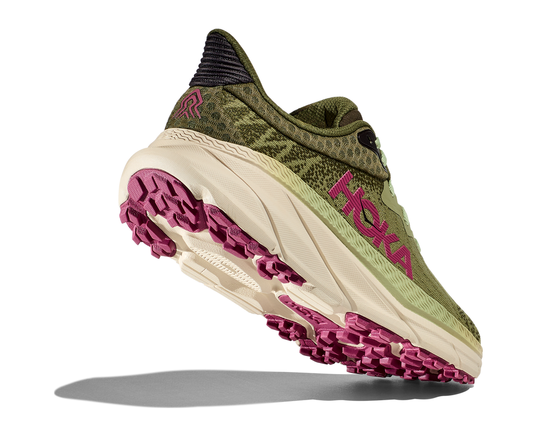 Women's Hoka Challenger 7 Color: Forest Floor/ Beet Root 5