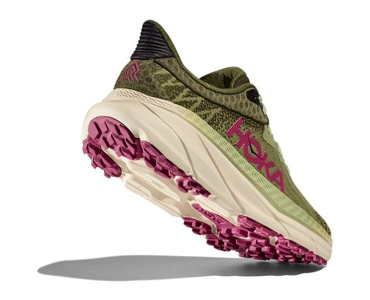 Women's Hoka Challenger 7 Color: Forest Floor/ Beet Root 5