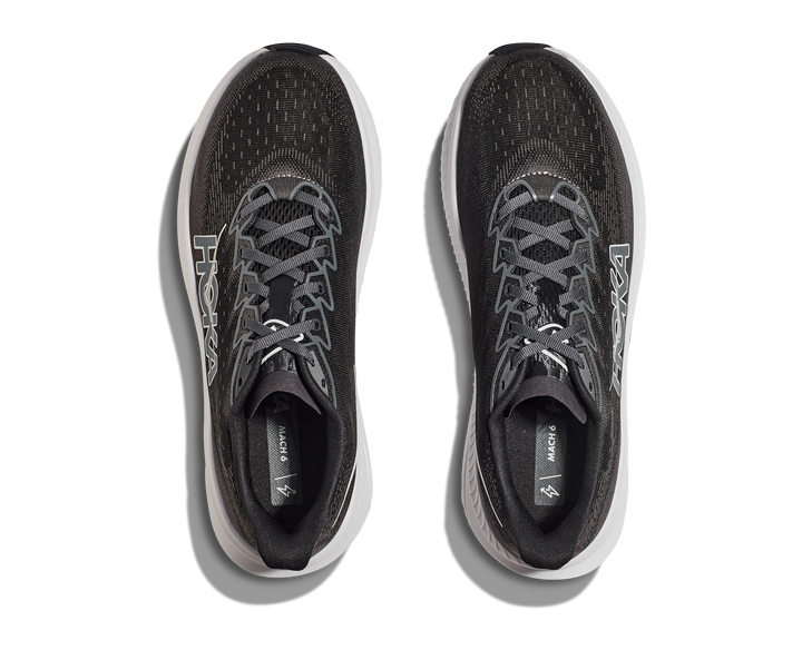 Men's Hoka Mach 6 Color: Black / White