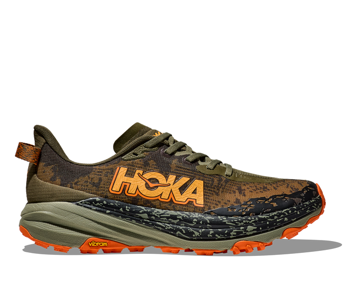 Men's Hoka Speedgoat 6 Color: Ant Olive/ Squash  5