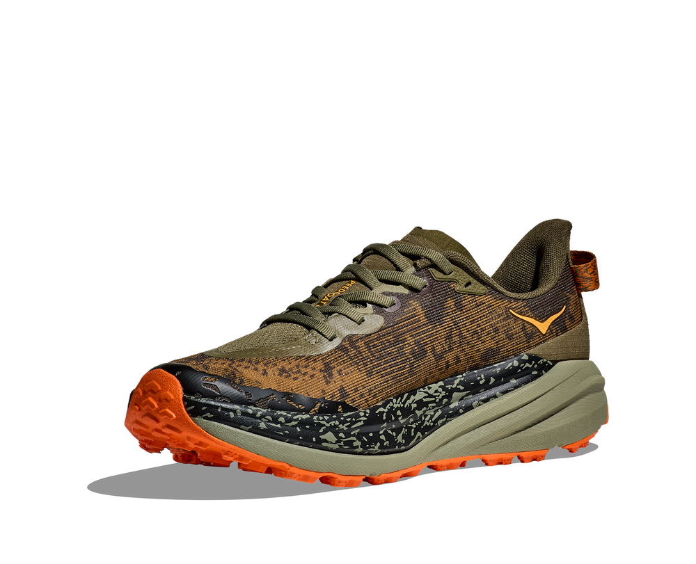 Men's Hoka Speedgoat 6 Color: Ant Olive/ Squash  2