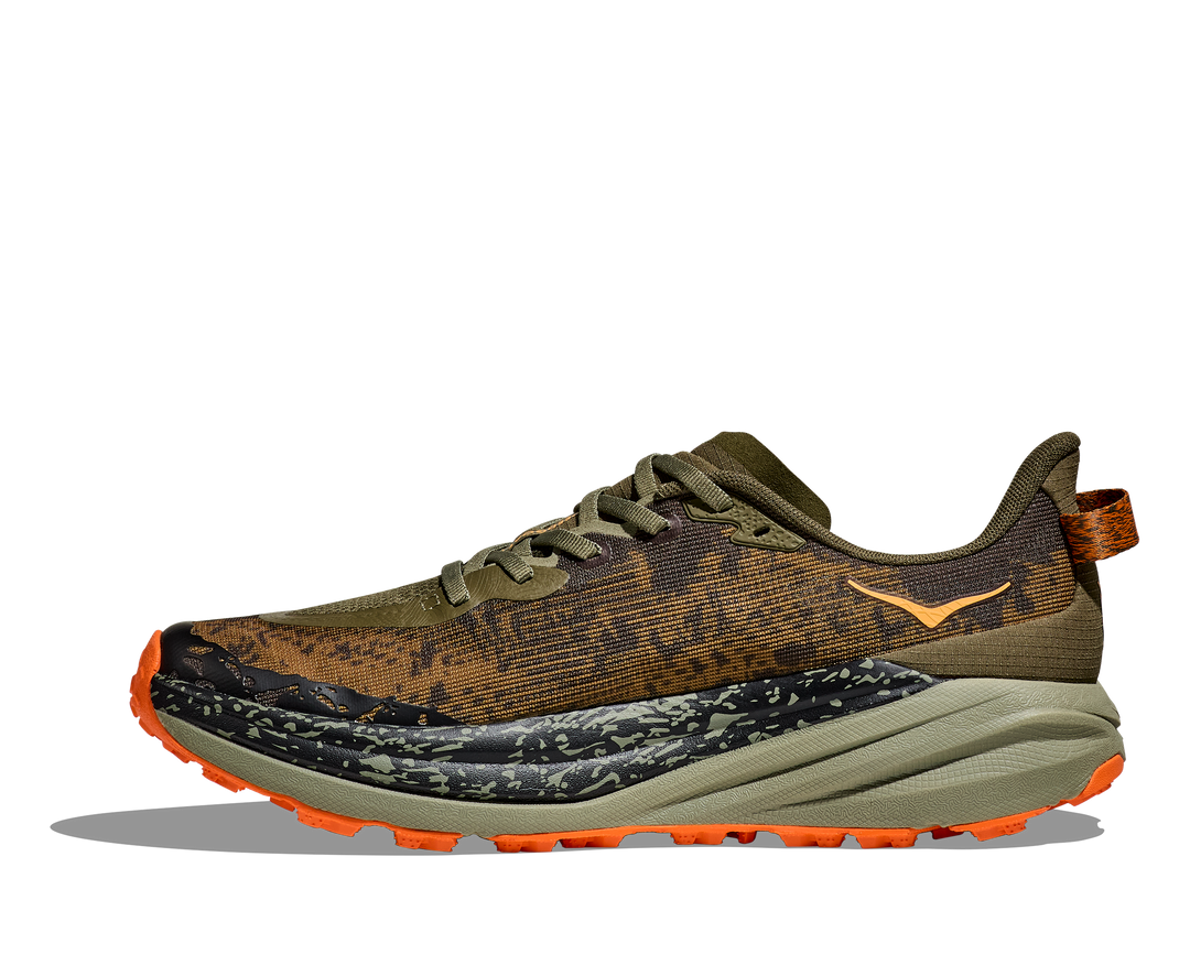 Men's Hoka Speedgoat 6 Color: Ant Olive/ Squash  6