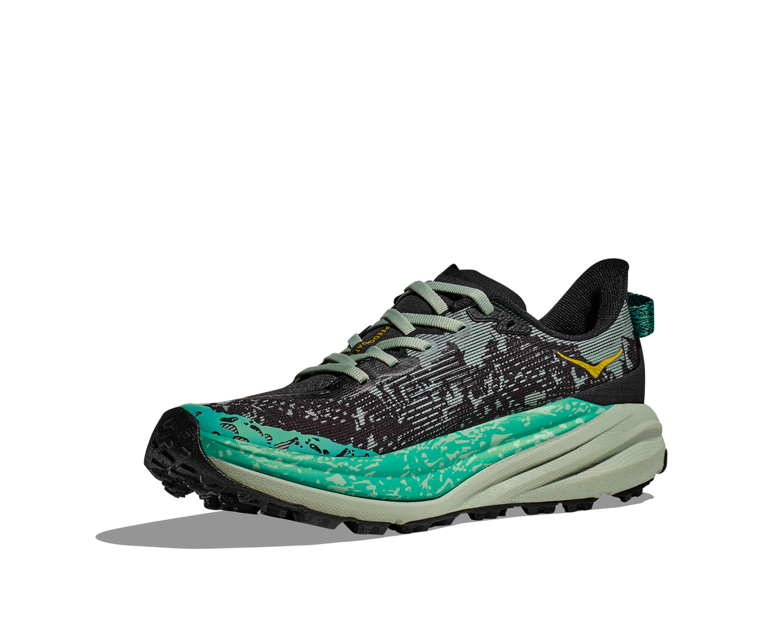 Women's Hoka Speedgoat 6 Color: Black / Aloe Vera  4