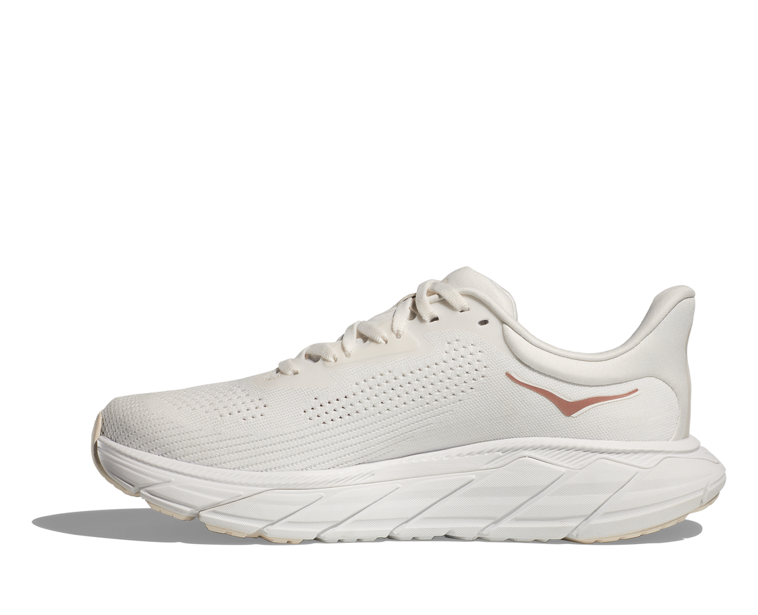 Women's Hoka Arahi 7 Color: Blanc De Blanc / Rose Gold 9