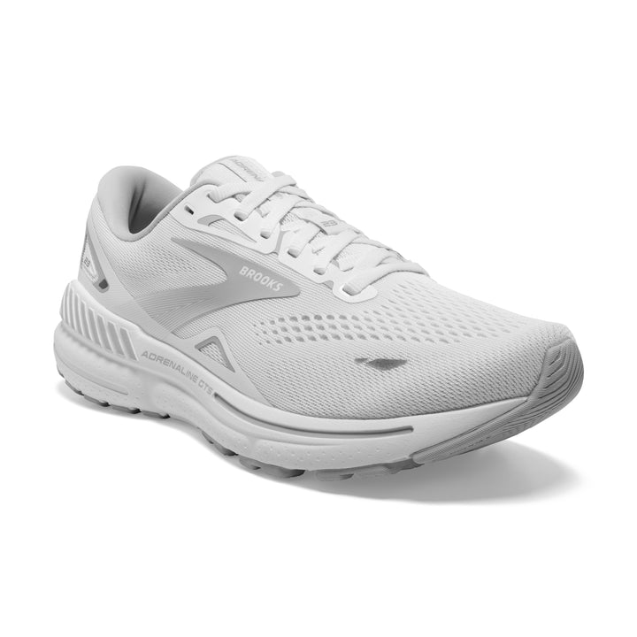 Women's Brooks Adrenaline GTS 23 Color: White/ Oyster/ Silver 1