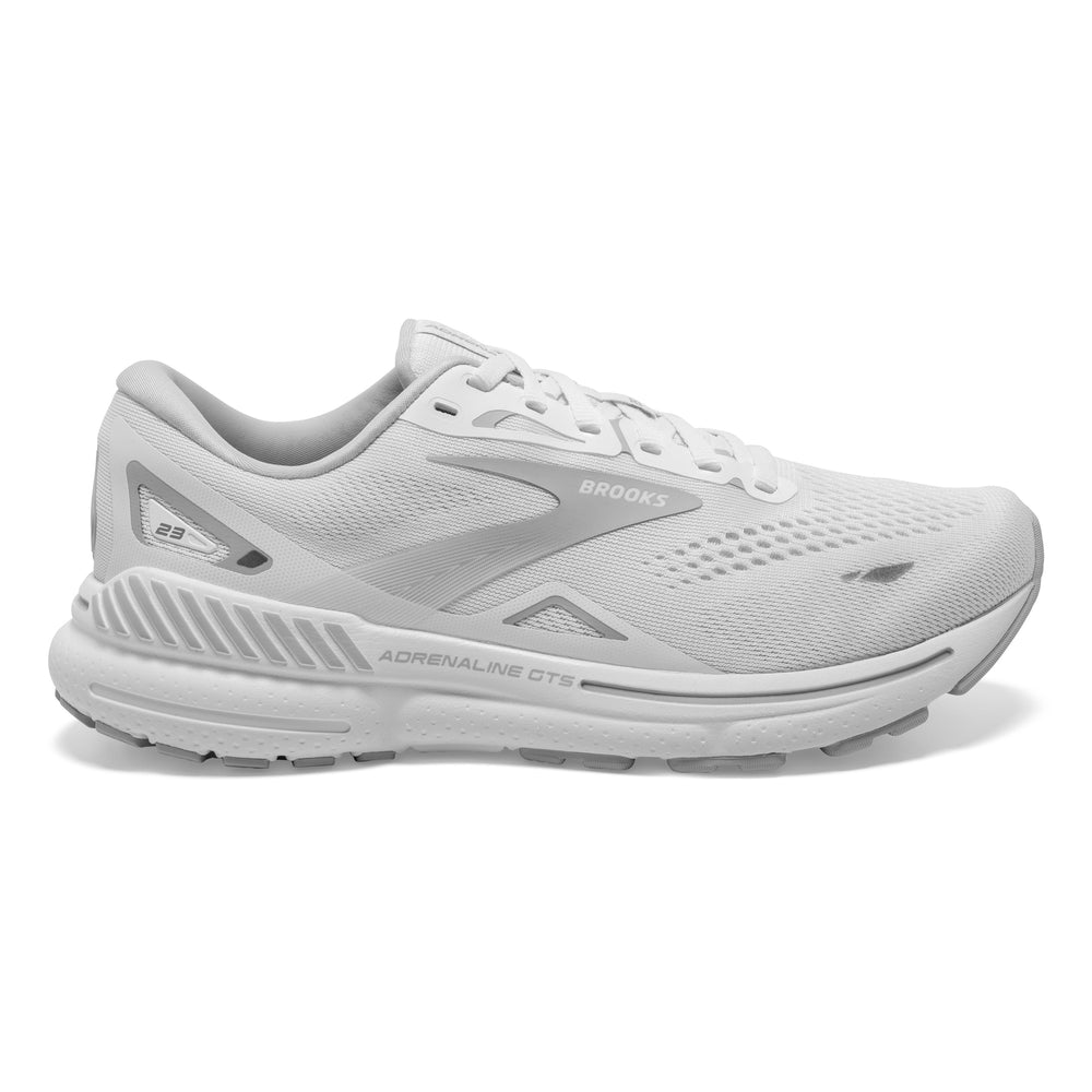 Women's Brooks Adrenaline GTS 23 Color: White/ Oyster/ Silver 2