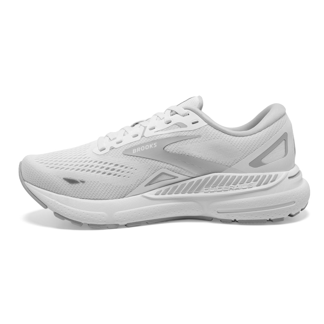 Women's Brooks Adrenaline GTS 23 Color: White/ Oyster/ Silver 5