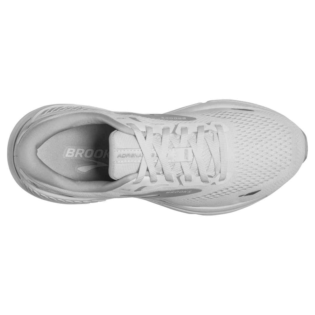 Women's Brooks Adrenaline GTS 23 Color: White/ Oyster/ Silver 7