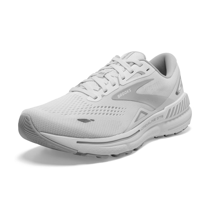 Women's Brooks Adrenaline GTS 23 Color: White/ Oyster/ Silver 3