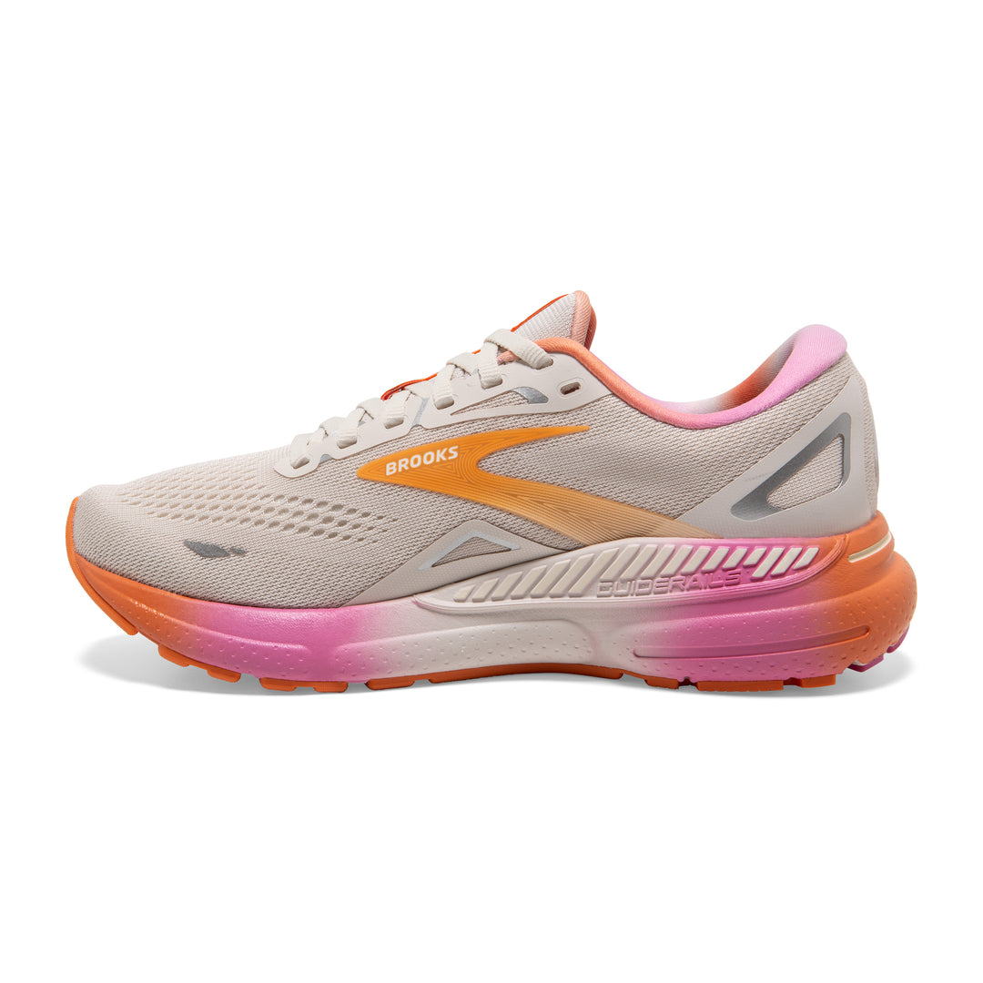 Women's Brooks Adrenaline GTS 23 Color: White Sand/Sunset/Fuchsia 4